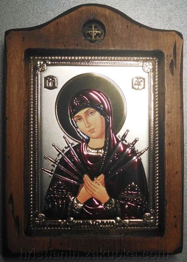 Ікона "Семистрільна", кольорова від компанії ІНТЕРНЕТ МАГАЗИН "ХРИСТИЯНИН" церковне начиння - фото 1