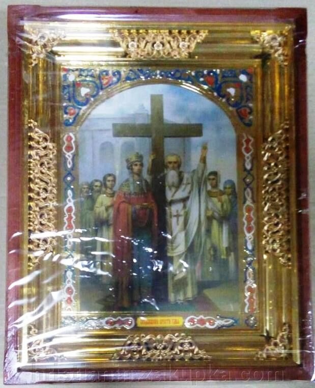 Ікона в дерев'яному кіоті, "Воздвиження Хреста Господнього" від компанії ІНТЕРНЕТ МАГАЗИН "ХРИСТИЯНИН" церковне начиння - фото 1