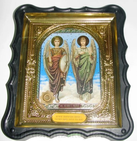 Ікона в пластиковому фігурному кіоті з ладаном, "Архангел Михаїл і Гавриїл" від компанії ІНТЕРНЕТ МАГАЗИН "ХРИСТИЯНИН" церковне начиння - фото 1