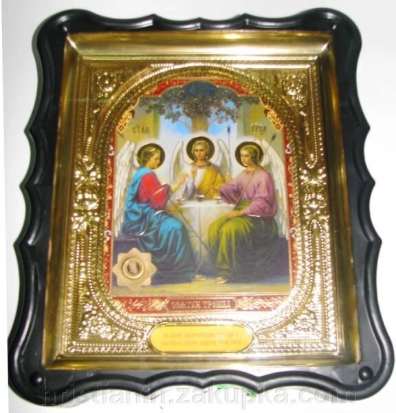 Ікона в пластиковому фігурному кіоті з ладаном, "Трійця Старозавітна" від компанії ІНТЕРНЕТ МАГАЗИН "ХРИСТИЯНИН" церковне начиння - фото 1