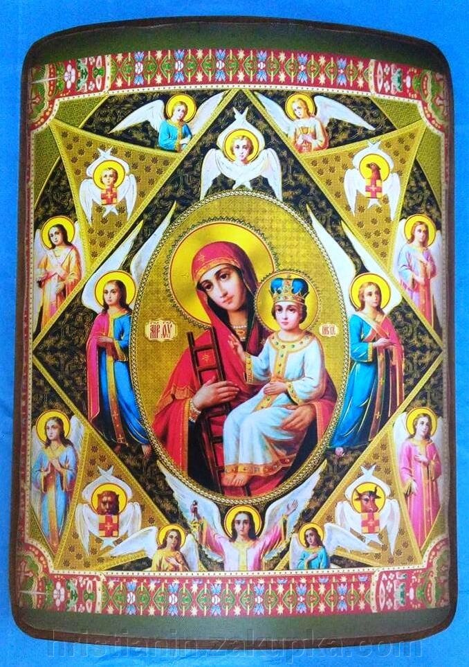 Ікона вигнута під старовину, ДСП + полотно, "Неопалима Купина" від компанії ІНТЕРНЕТ МАГАЗИН "ХРИСТИЯНИН" церковне начиння - фото 1