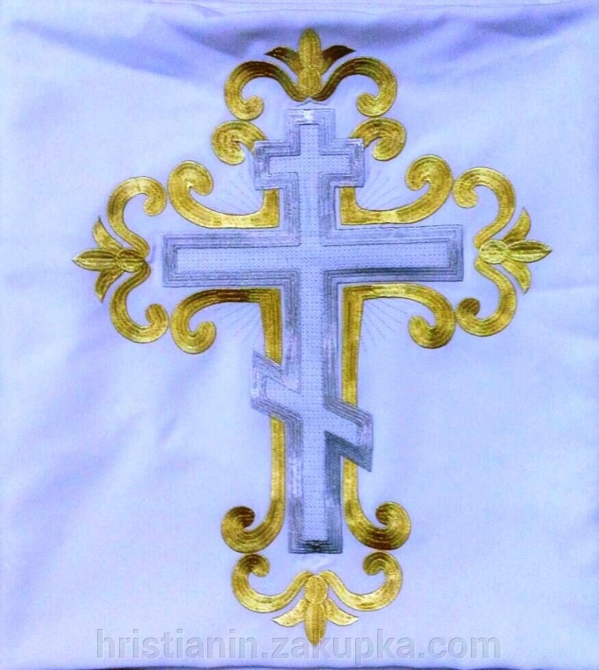 Катапітасма (церковна завіса на врата з вишитим хрестом) від компанії ІНТЕРНЕТ МАГАЗИН "ХРИСТИЯНИН" церковне начиння - фото 1
