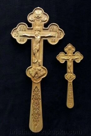 Крест напрестольный, груша, 330х140х18 від компанії ІНТЕРНЕТ МАГАЗИН "ХРИСТИЯНИН" церковне начиння - фото 1