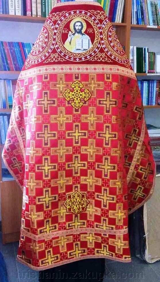 Одягання червоне з вишитим верхом, 150/54, з покрівцями від компанії ІНТЕРНЕТ МАГАЗИН "ХРИСТИЯНИН" церковне начиння - фото 1