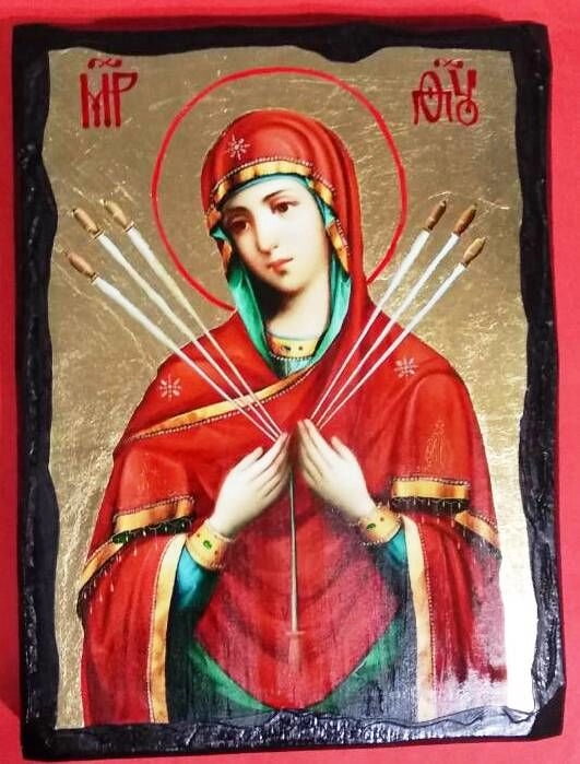 Ікона чорне золото, "Пом'якшення злих сердець" 13х17 — фото 1