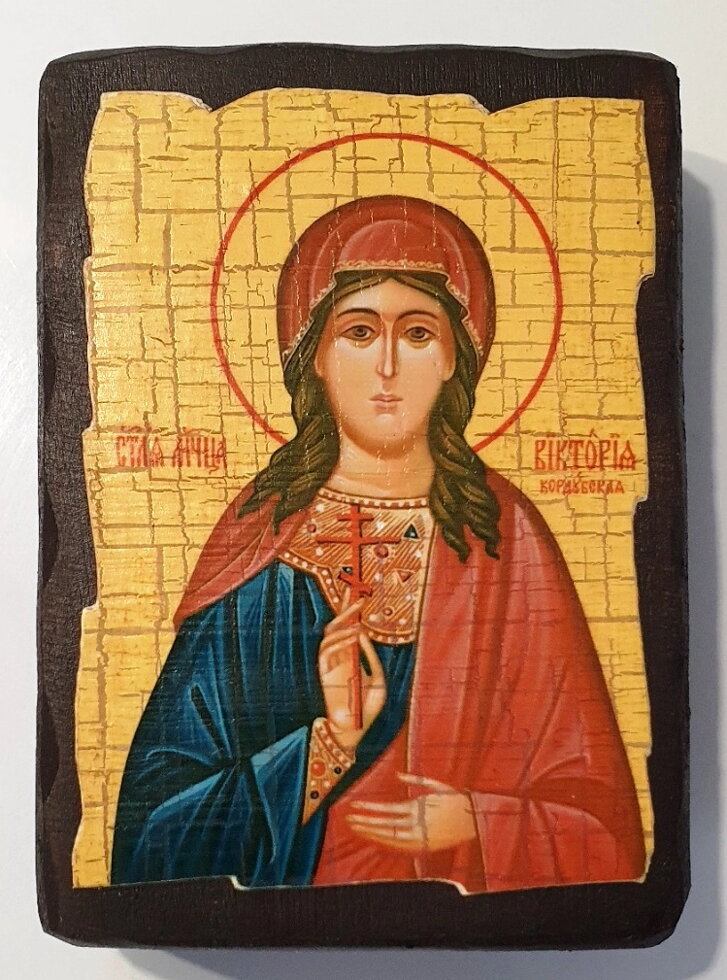 Ікона під старовину "Вікторія (Ніка)" 7х10 см. — фото 1