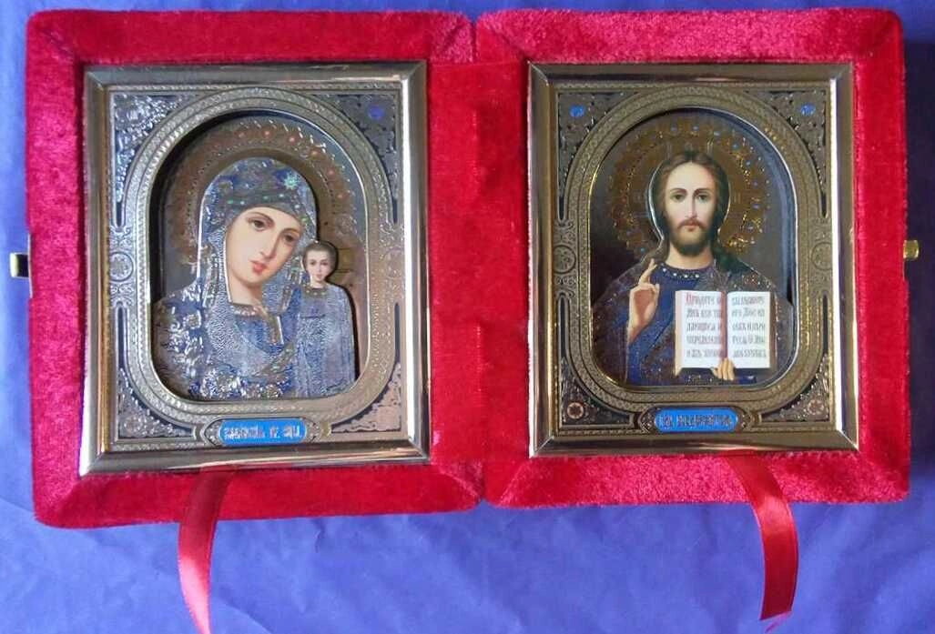 Складення в оксамиті, з виймаються іконами 3Д, 10х12 — фото 1