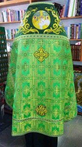 Одягання зелене з вишитим верхом, з іконою, 150/54, з покрівцями