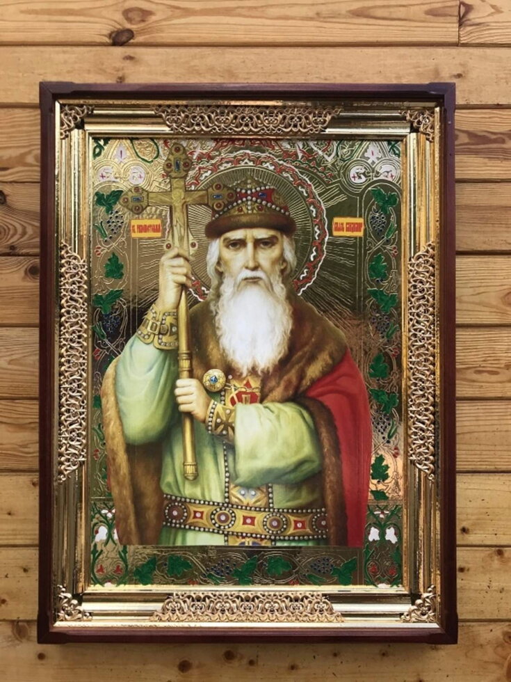 Ікона в дерев'яному кіоті "Володимир" — фото 1