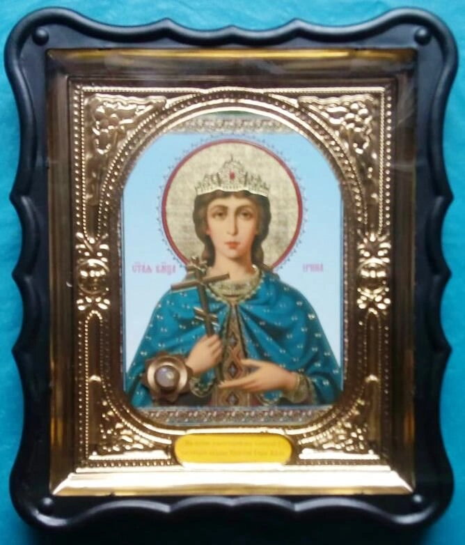 Ікона в пластиковому фігурному кіоті з ладаном, "Ірина" — фото 1