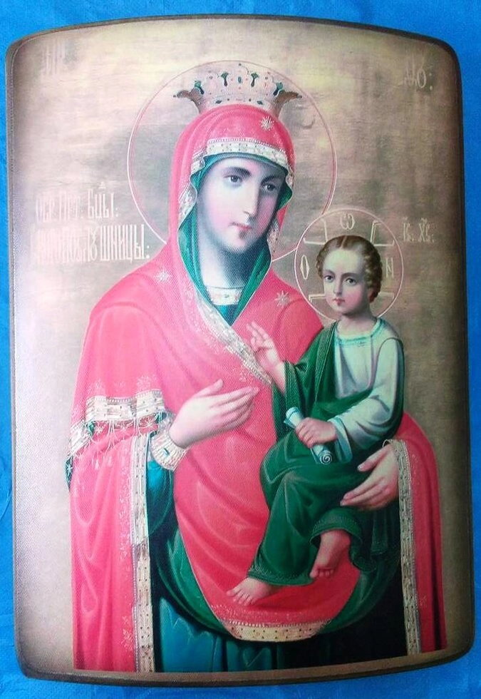 Ікона вигнутий під старовину, ДСП + полотно, "Скоропослушниця" — фото 1