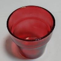 Стакан Лампадний червоний 48-2, діаметр 7 см. Висота 6,5 см., Скло, (пофарбований зверху, непленочная фарба)