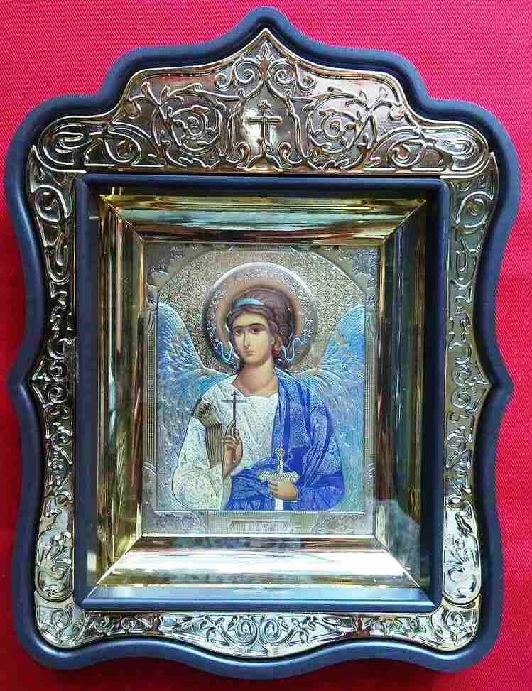 Ікона "Ангел Охоронець", в пластиковому фігурному кіоті — фото 1