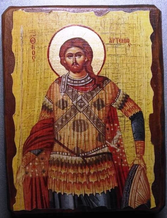 Ікона на дереві "під старовину" "Артемій" 13х17 — фото 1