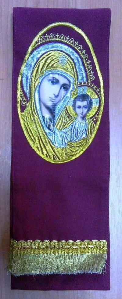 Закладка вишита в богослужбові книги з іконою Казанської — фото 1