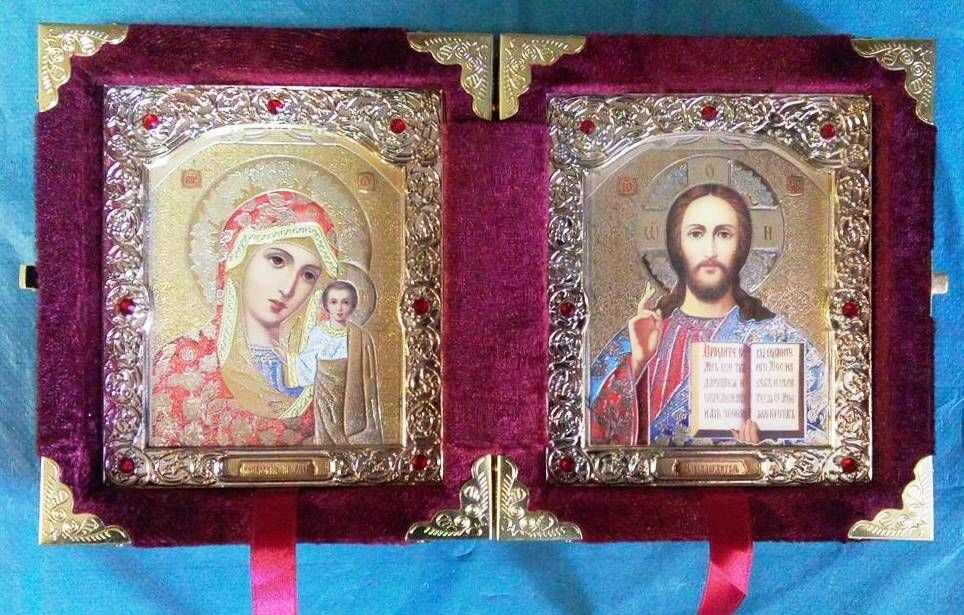 Складення Оксамитовий, зі стразами іконами, що виймають 10х12 см — фото 1
