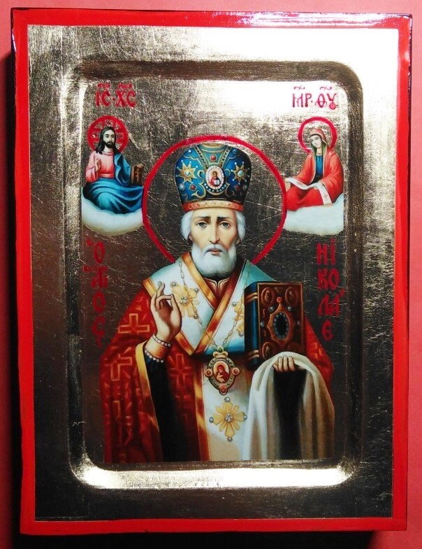 Ікона на дереві, грецька, "Микола" 13х17 — фото 1