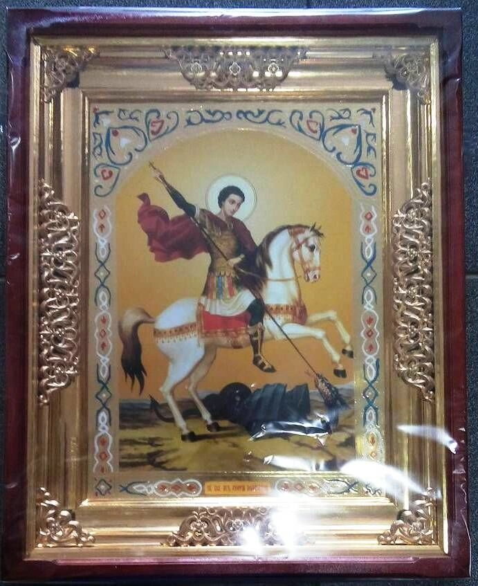 Ікона в дерев'яному кіоті "Георгій Змієборець" — фото 1