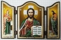 Складення дерев'яне, Д3ф (60х84) Спаситель з Богородицею та Іоанном Предтечею — фото 1