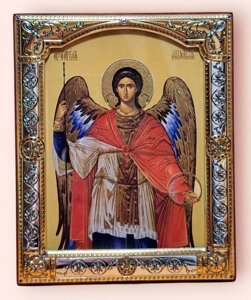 Ікона "Михаїл" у срібній рамці, копія оригиналу, цифровий друк, 11х14 см.