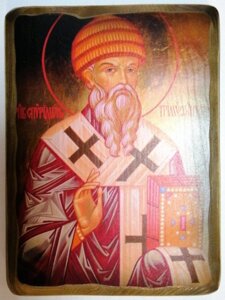 Ікона ДСП на полотні "Святитель Спиридон", 17х23