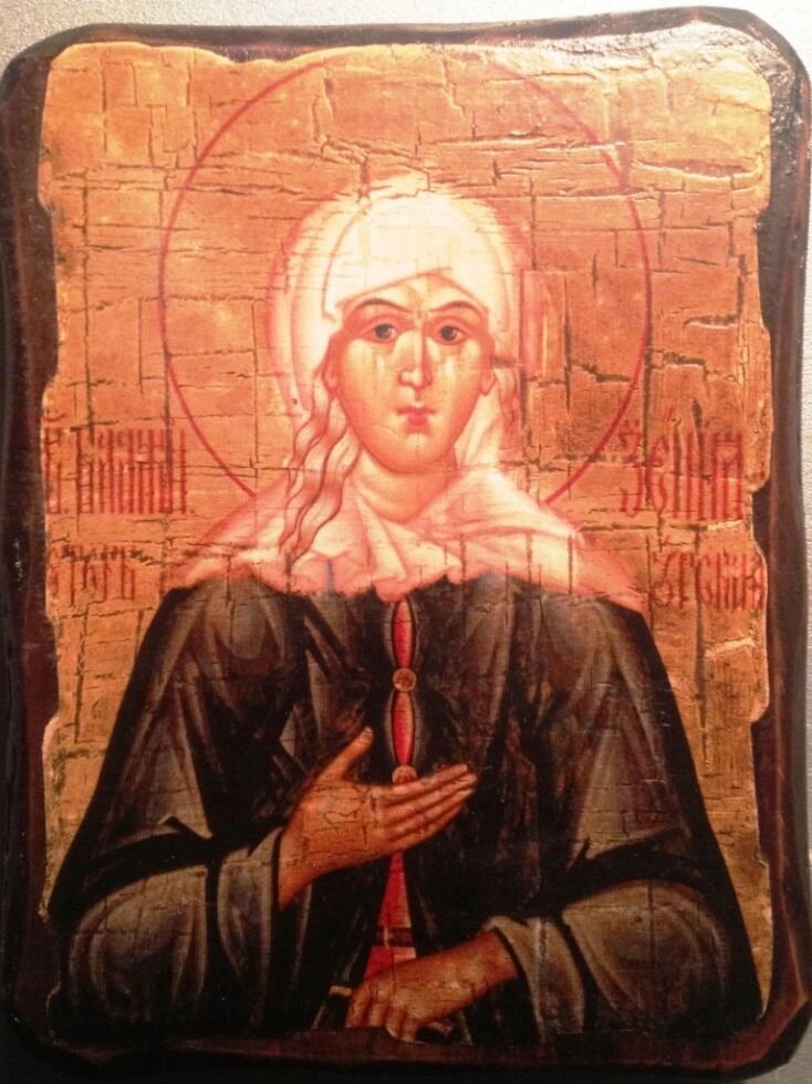 Ікона на дереві "під старовину" "Ксенія Блаженна" 13х17 — фото 1