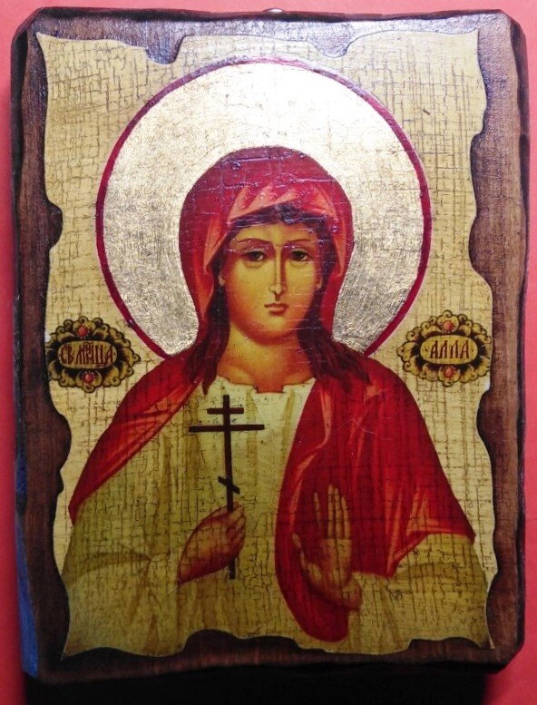 Ікона на дереві "під старовину" "Алла" 13х17 — фото 1