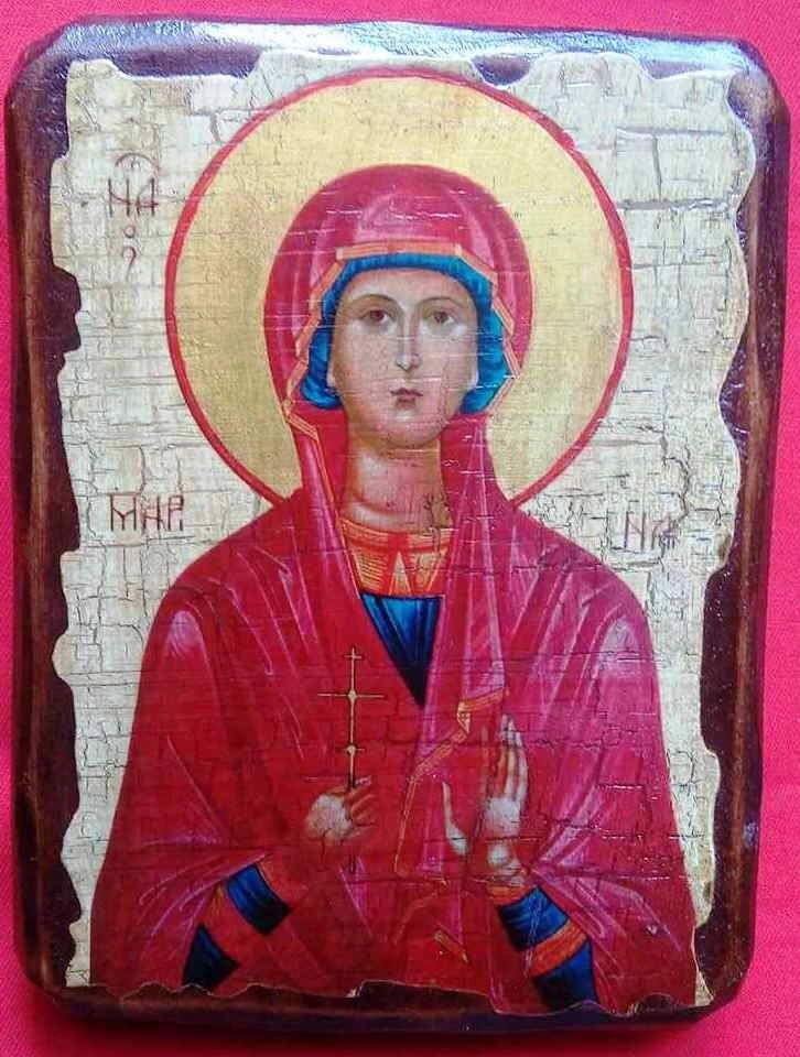 Ікона на дереві "під старовину" "Марина" 13х17 — фото 1