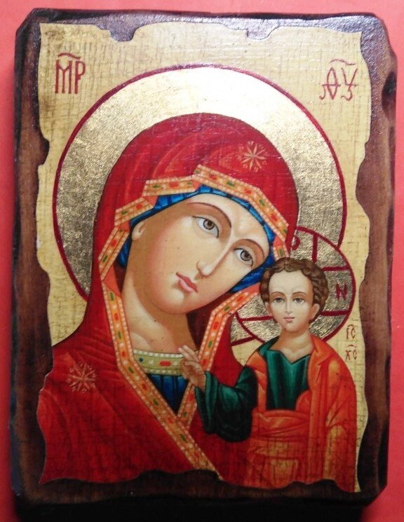 Ікона на дереві "під старовину" "Казанська" 13х17 — фото 1