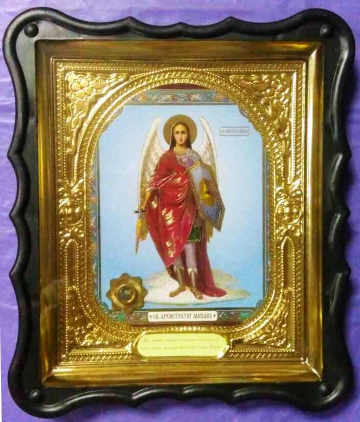 Ікона в пластиковому фігурному кіоті з ладаном, "Архангел Михаїл" — фото 1