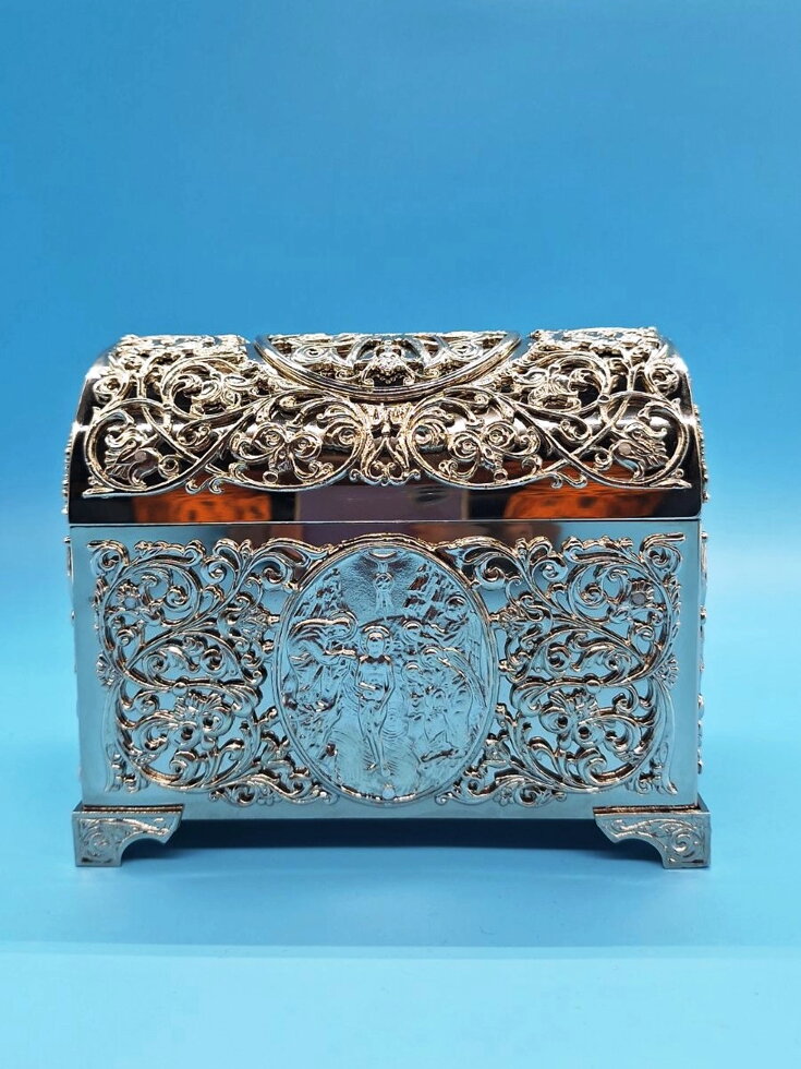 Хрестильний ящик литво, латунь золочення, 15 х 8,5 см, висота 12 см. — мініатюра 2