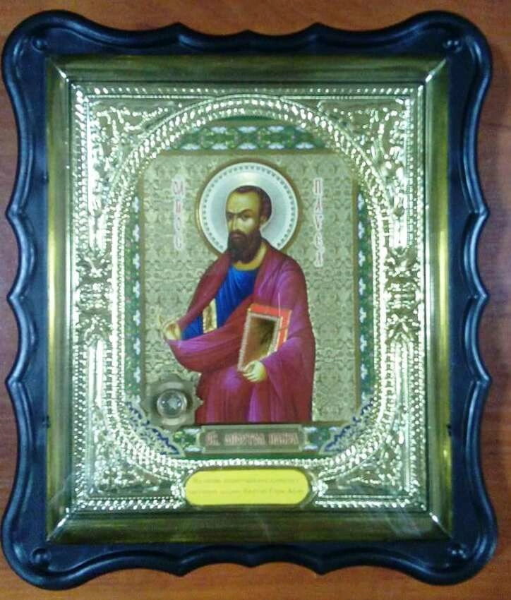 Ікона в пластиковому фігурному кіоті з ладаном, "Павло апостол" — фото 1