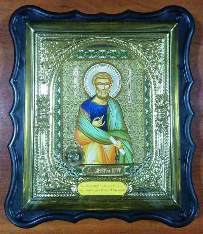Ікона в пластиковому фігурному кіоті з ладаном, "Петро апостол" — фото 1