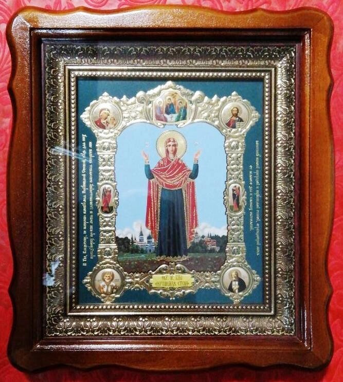 Ікона в дерев "яній фігурній рамі + багет, 23х26, конгрев" Незламна Стіна " — фото 1