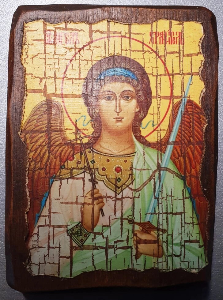 Ікона під старовину, "Ангел Охоронець" 7х10 — фото 1