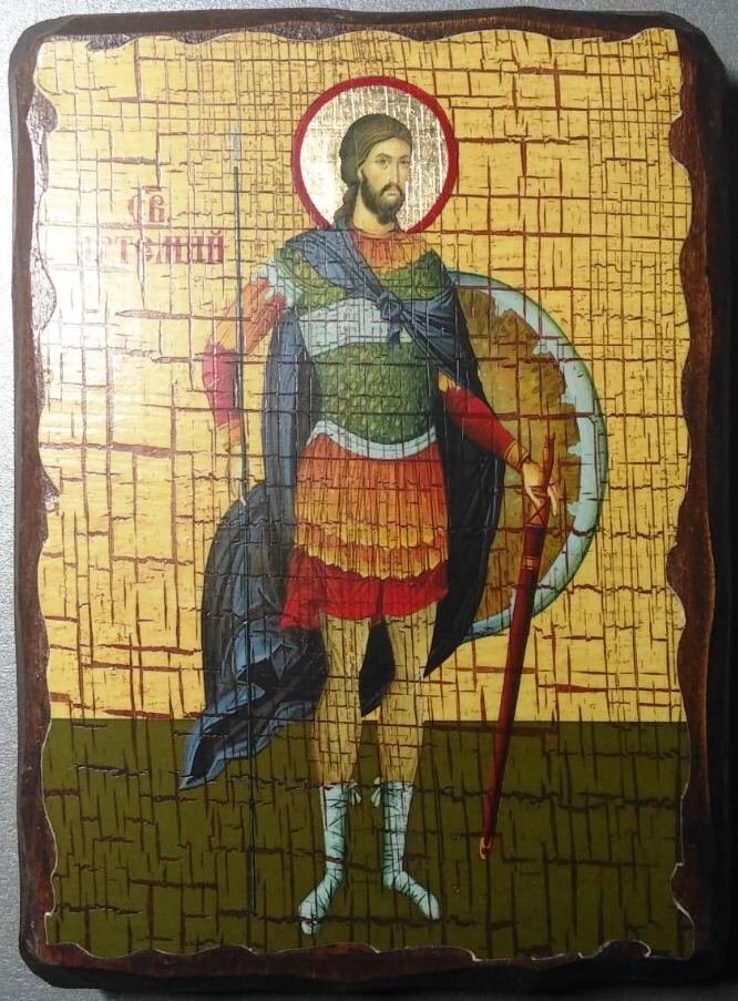 Ікона на дереві "під старовину" "Артемій" 13х17 — фото 1