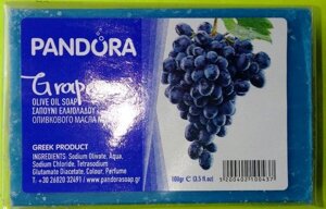 Мило натуральне на основі оливкового масла, з ароматом "Виноград", 100 грам