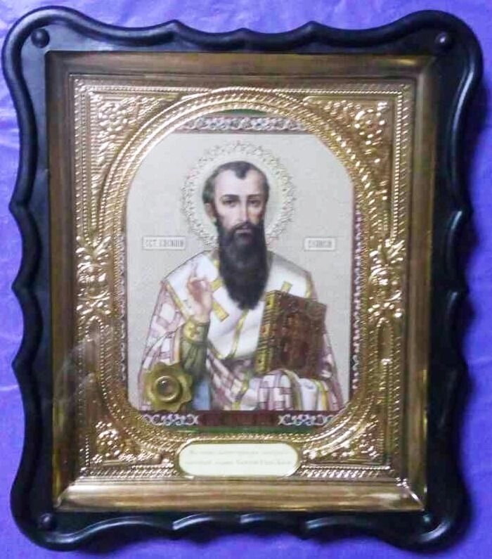 Ікона в пластиковому фігурному кіоті з ладаном, "Василь Великий" — фото 1