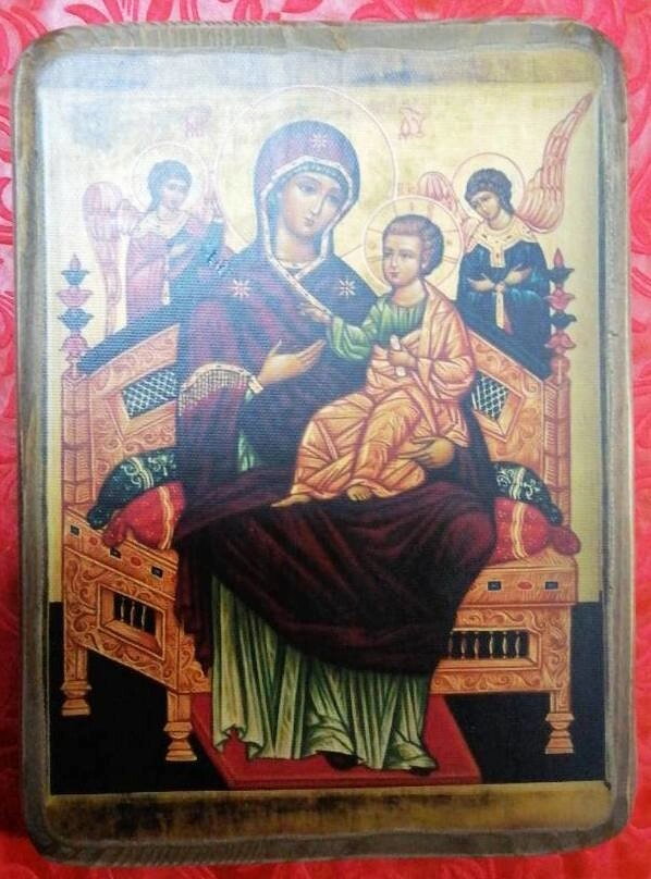 Ікона ДСП на полотні "Всецариця", 17х23 — фото 1