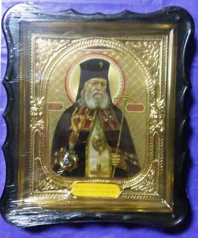 Ікона в пластиковому фігурному кіоті з ладаном, "Лука Кримський" — фото 1