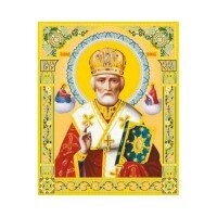 Ікона поліграфічна "Микола" рамка з квіточками — фото 1