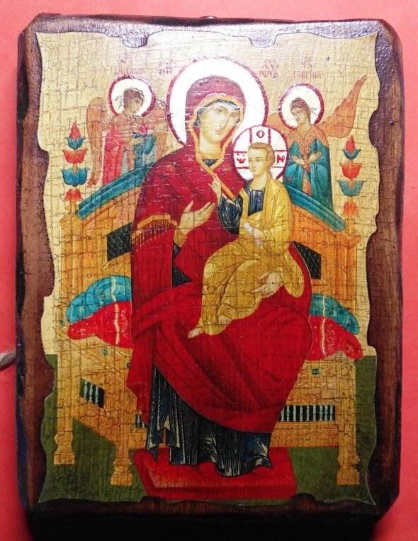 Ікона на дереві "під старовину" "Всецариця" 13х17 — фото 1