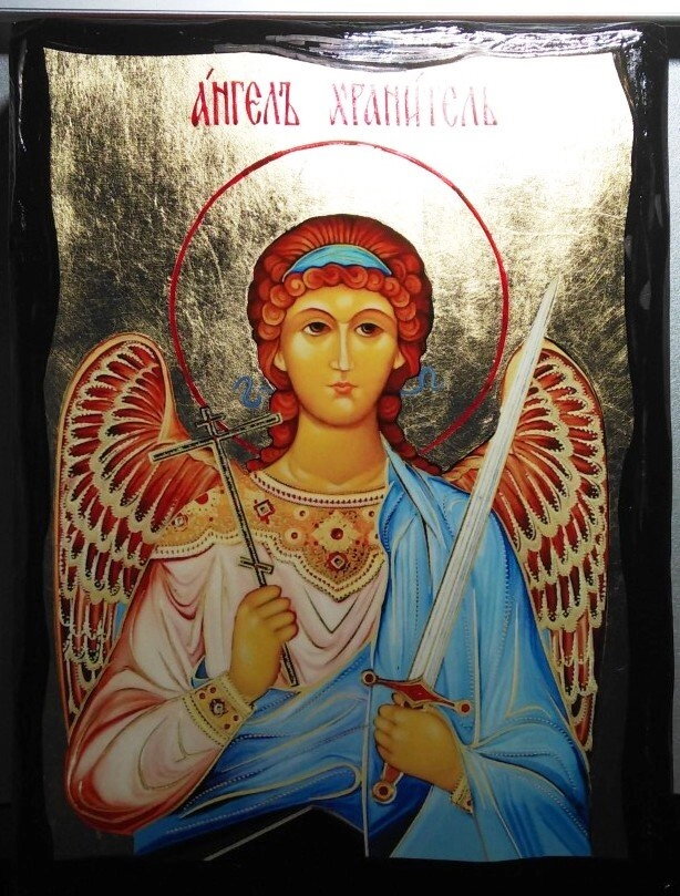 Ікона чорне золото, "Ангел Охоронець" 21х28 — фото 1