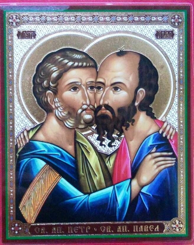 Ікона ламінована "Петро і Павло апостоли", подвійне тиснення — фото 1