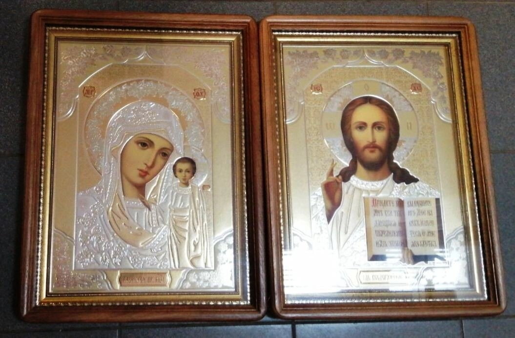 Ікони пара дерев'яний дубовий кіот, 40х50 — фото 1