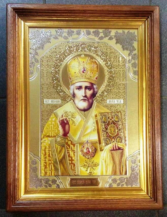 Ікона дерев'яний дубовий кіот, "Микола" 40х50 — фото 1