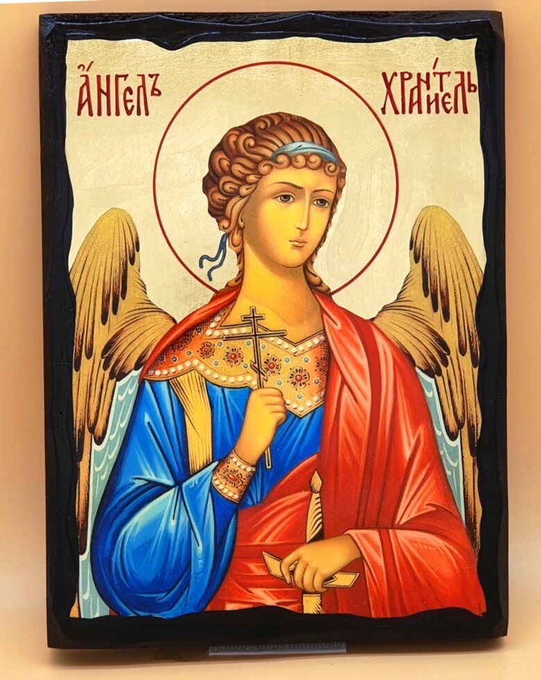 Ікона чорне золото, "Ангел Охоронець" 13х17 — фото 1