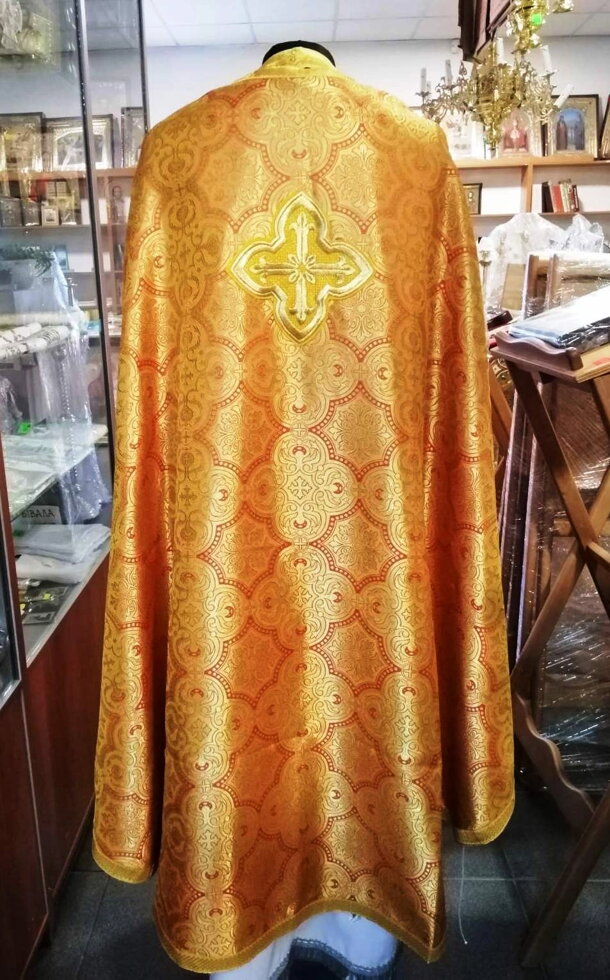 Облачення жовтве, грецький крій, парча, 135/52, з покровцями — мініатюра 2