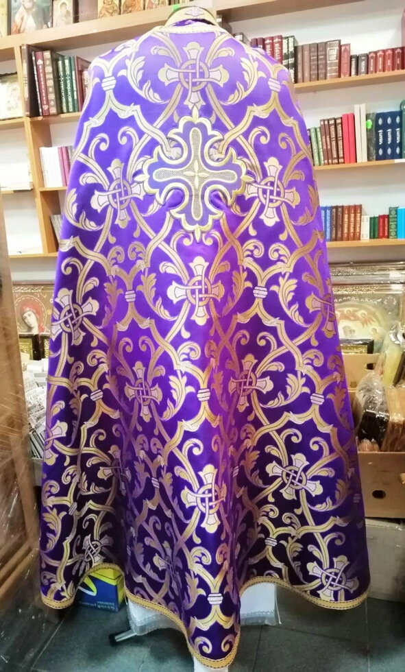 Облачення фіолетове, грецький крій, парча, 135/52, з покровцями — мініатюра 2