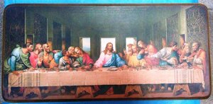 Ікона в стилі картини Леонардо да Вінчі "Таємна Вечеря", без рами, 25х53